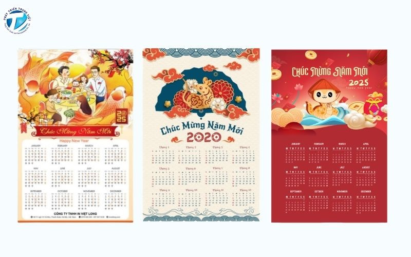 Mẫu tờ lịch sáng tạo, độc đáo